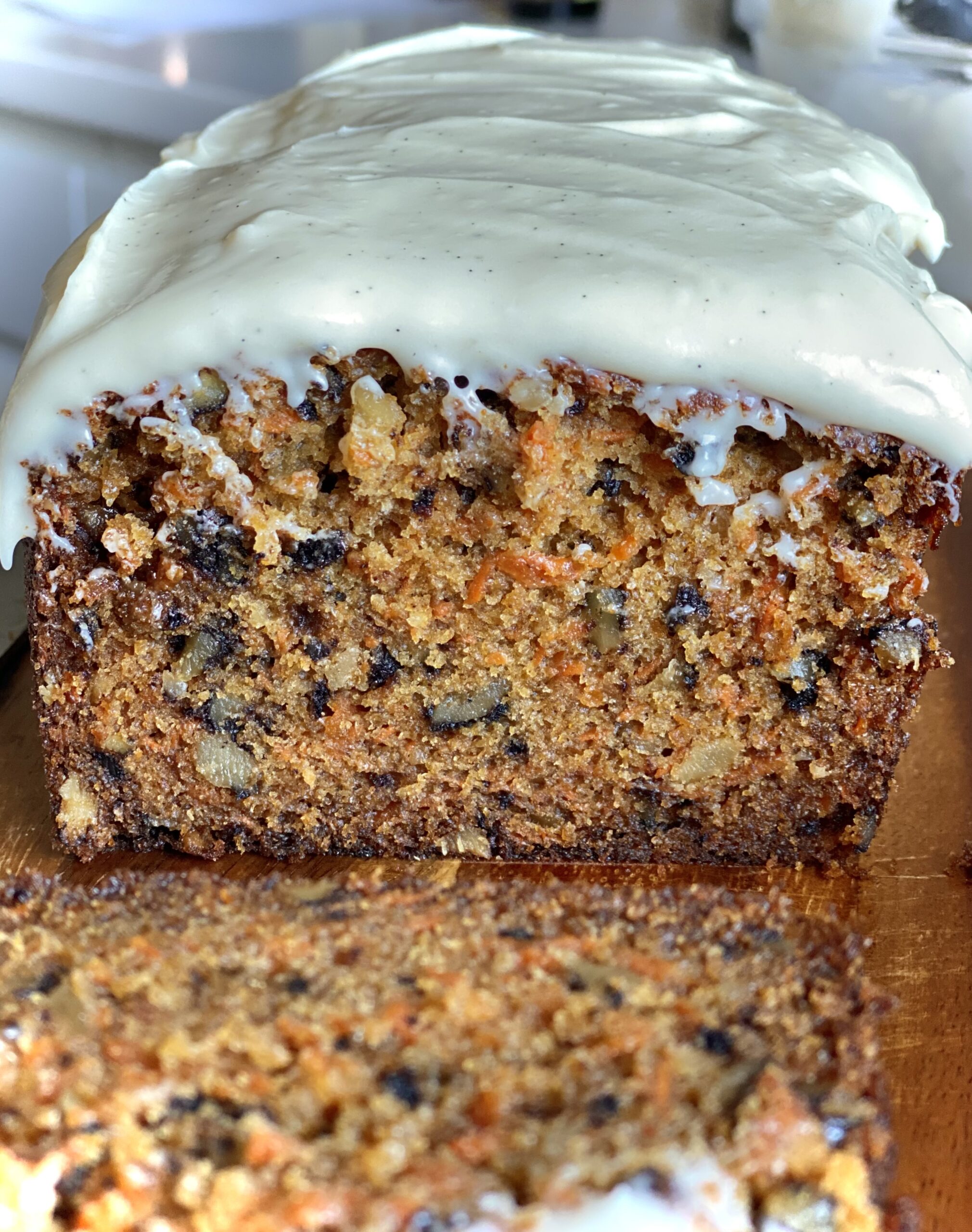 Carrot Cake Loaf with Cream Cheese Frosting - Hungry Happens