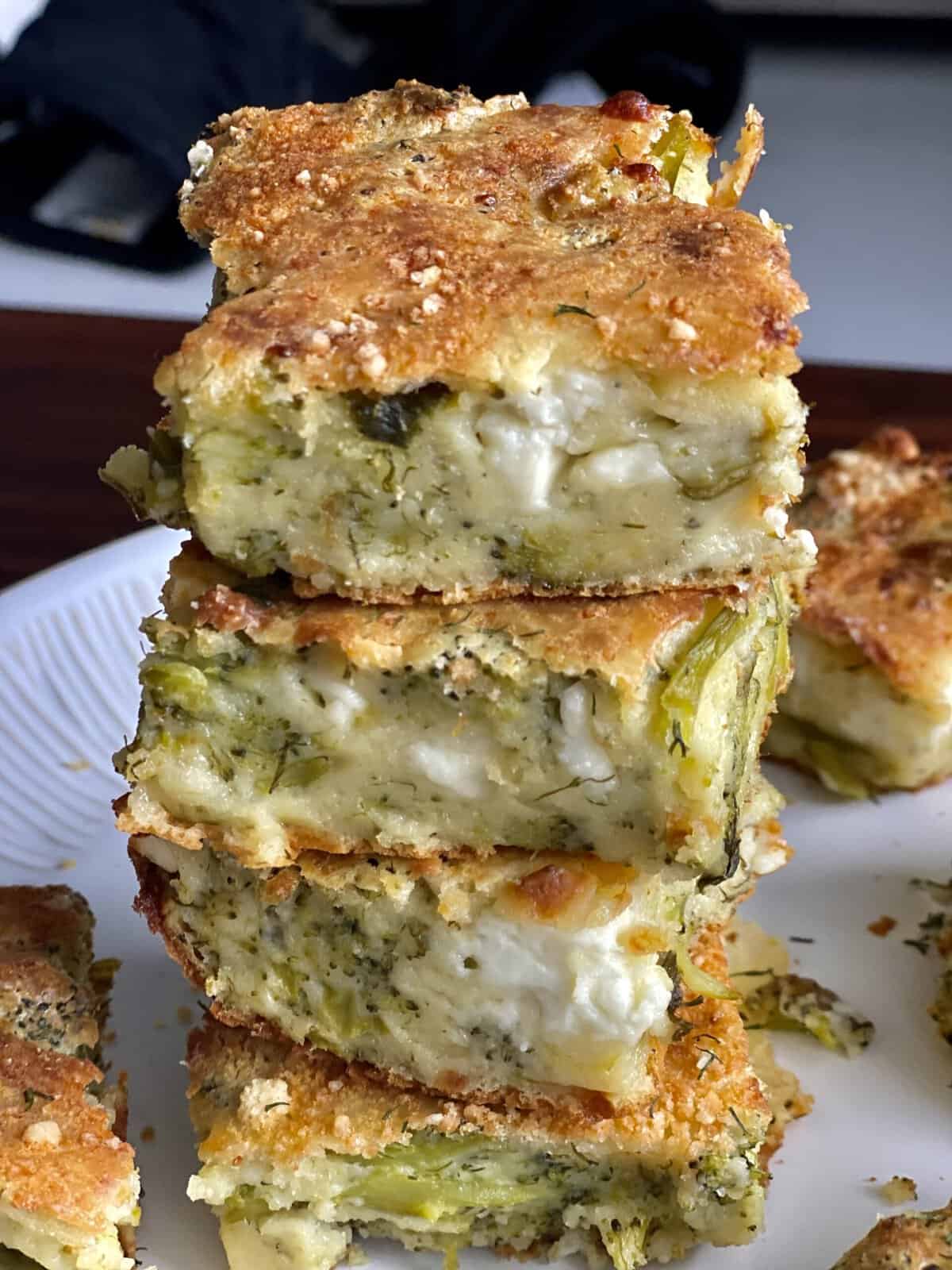 broccoli feta brownies bars