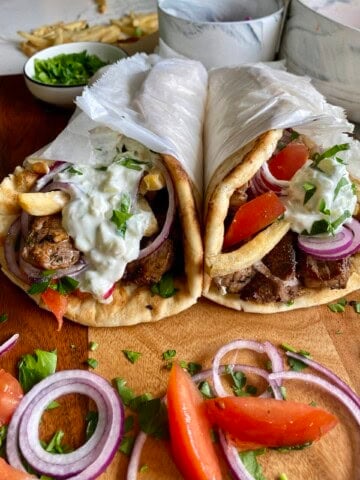 steak tips souvlakia