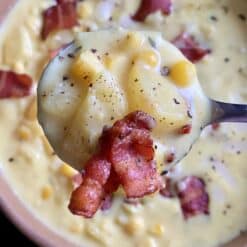 cheddar corn chowder with bacon