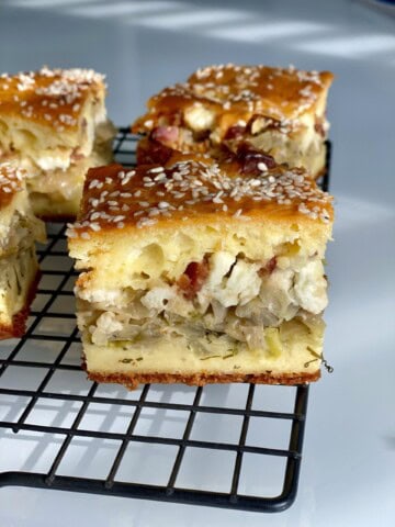 cabbage and feta bars