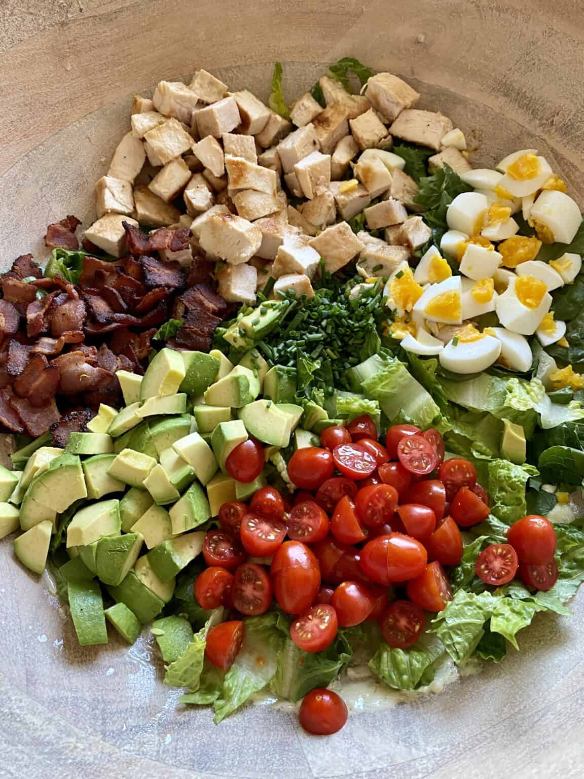 Cobb Salad with The Best Creamy Lemon Dressing - Hungry Happens