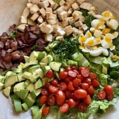 cobb salad with creamy lemon dressing