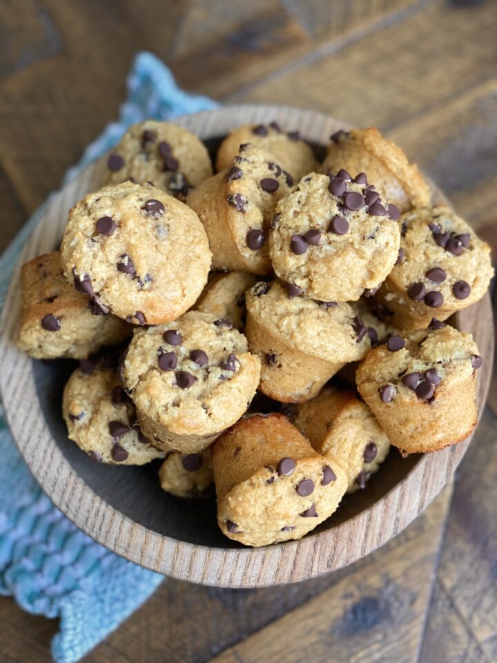 flourless mini chocolate chip muffins