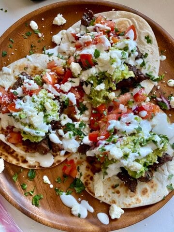 steak tacos with salsa