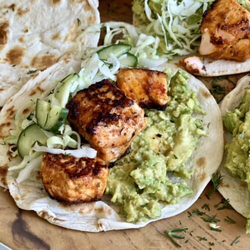 Crispy Salmon Tacos - Hungry Happens