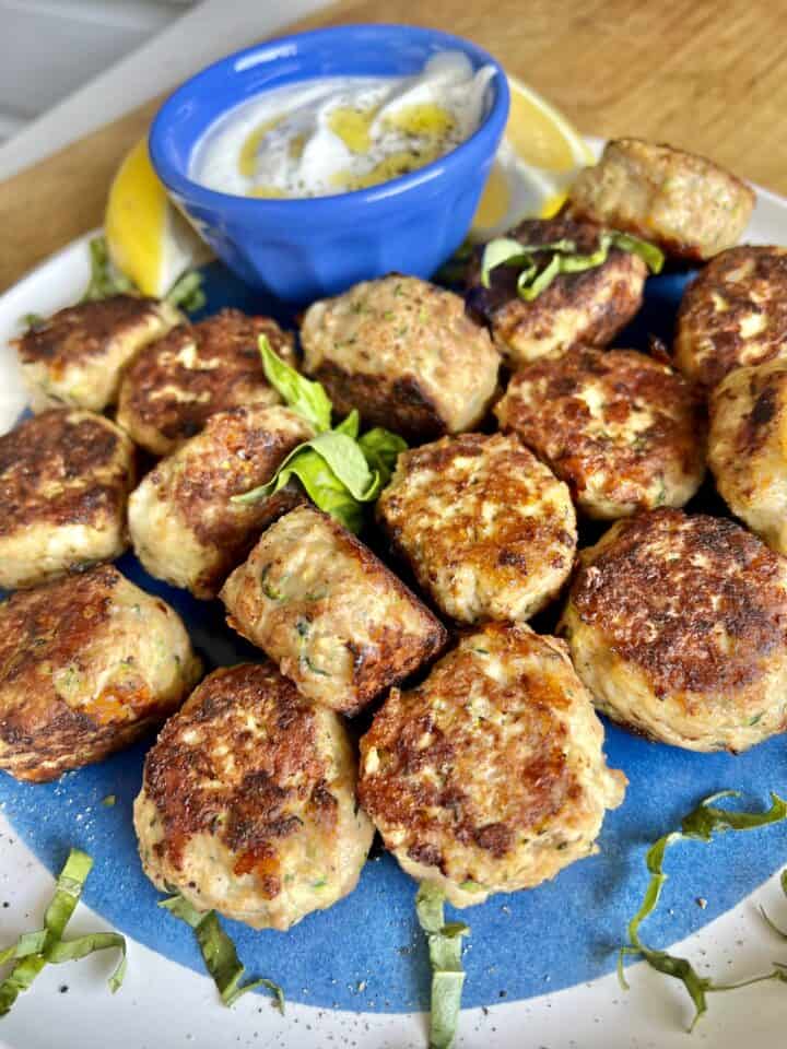 cheesy zucchini chicken meatballs