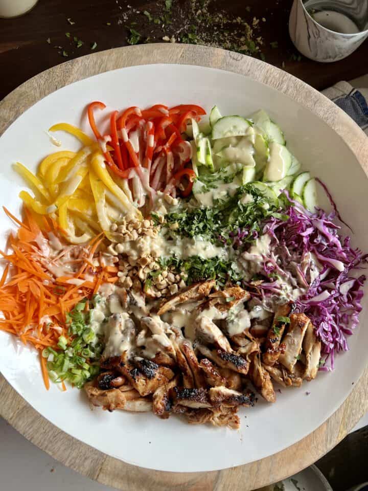 Honey Soy Chicken and Vegetable Salad Bowl