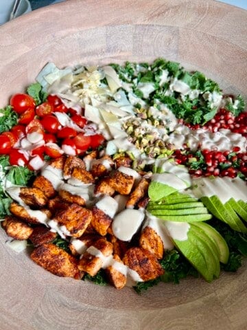 kale salmon salad tahini dressing
