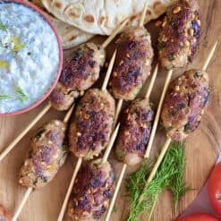 kofta kebabs with tzatziki