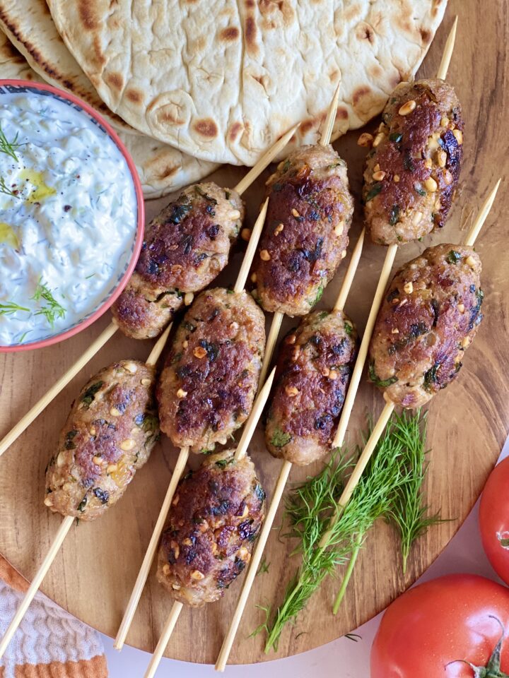 kofta kebabs with tzatziki