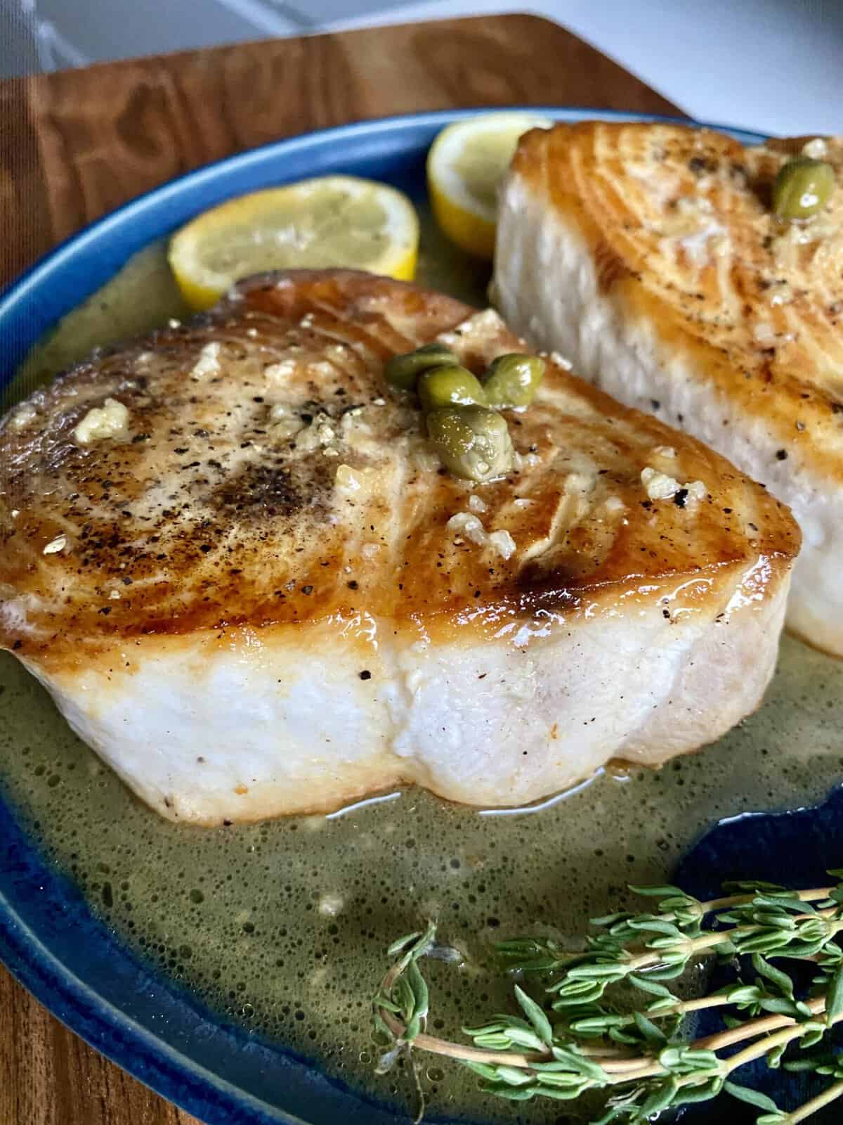 Easy Lemon Butter Swordfish - Hungry Happens