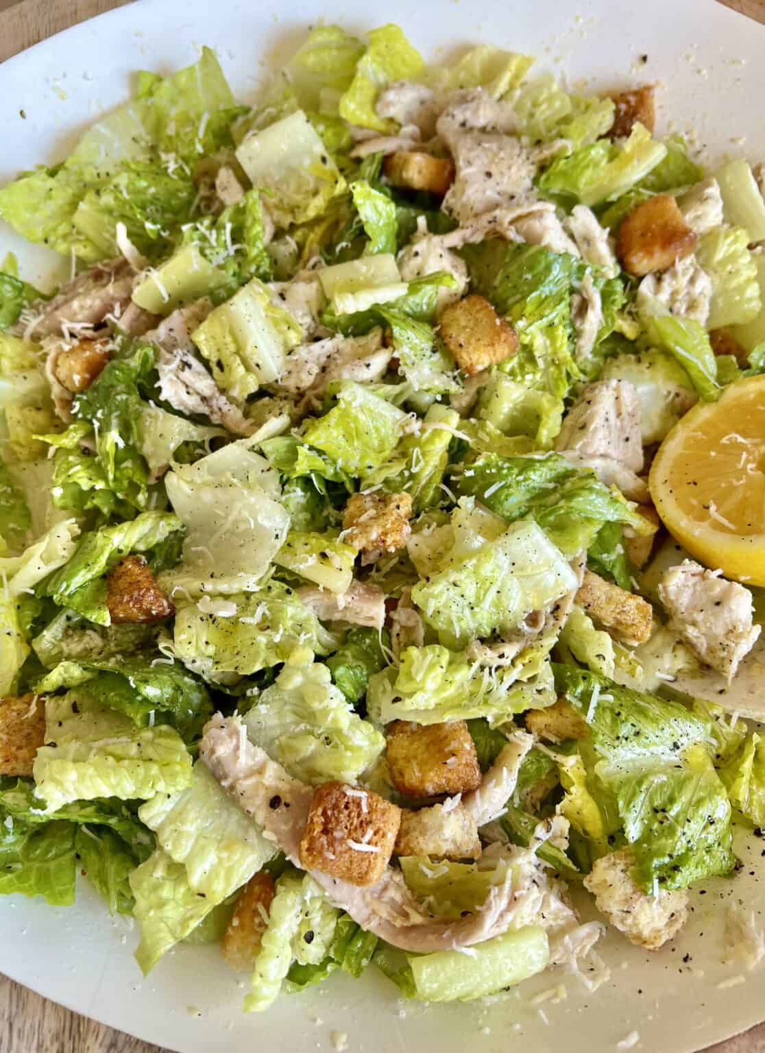 Lazy Chicken Caesar Salad - Hungry Happens