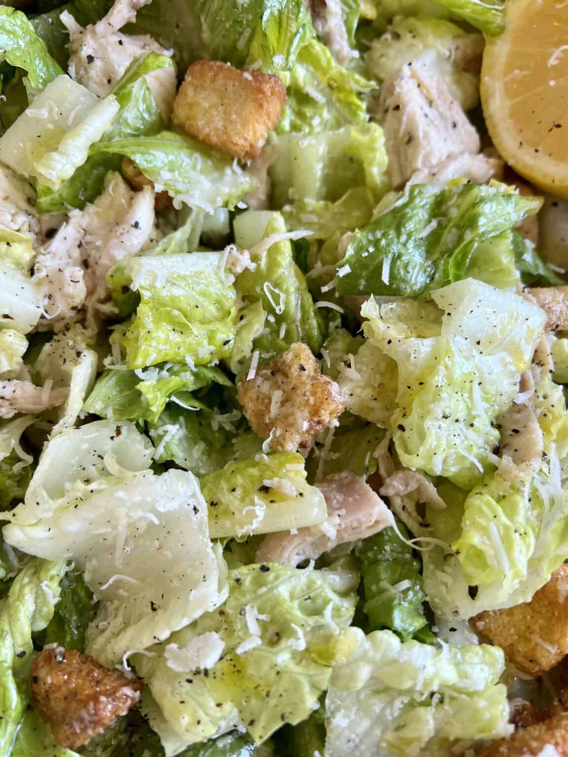 Lazy Chicken Caesar Salad - Hungry Happens