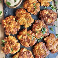 cheesy spicy chicken fritters