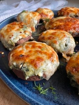 creamy spinach and feta stuffed mushrooms