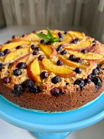 blueberry peach cake