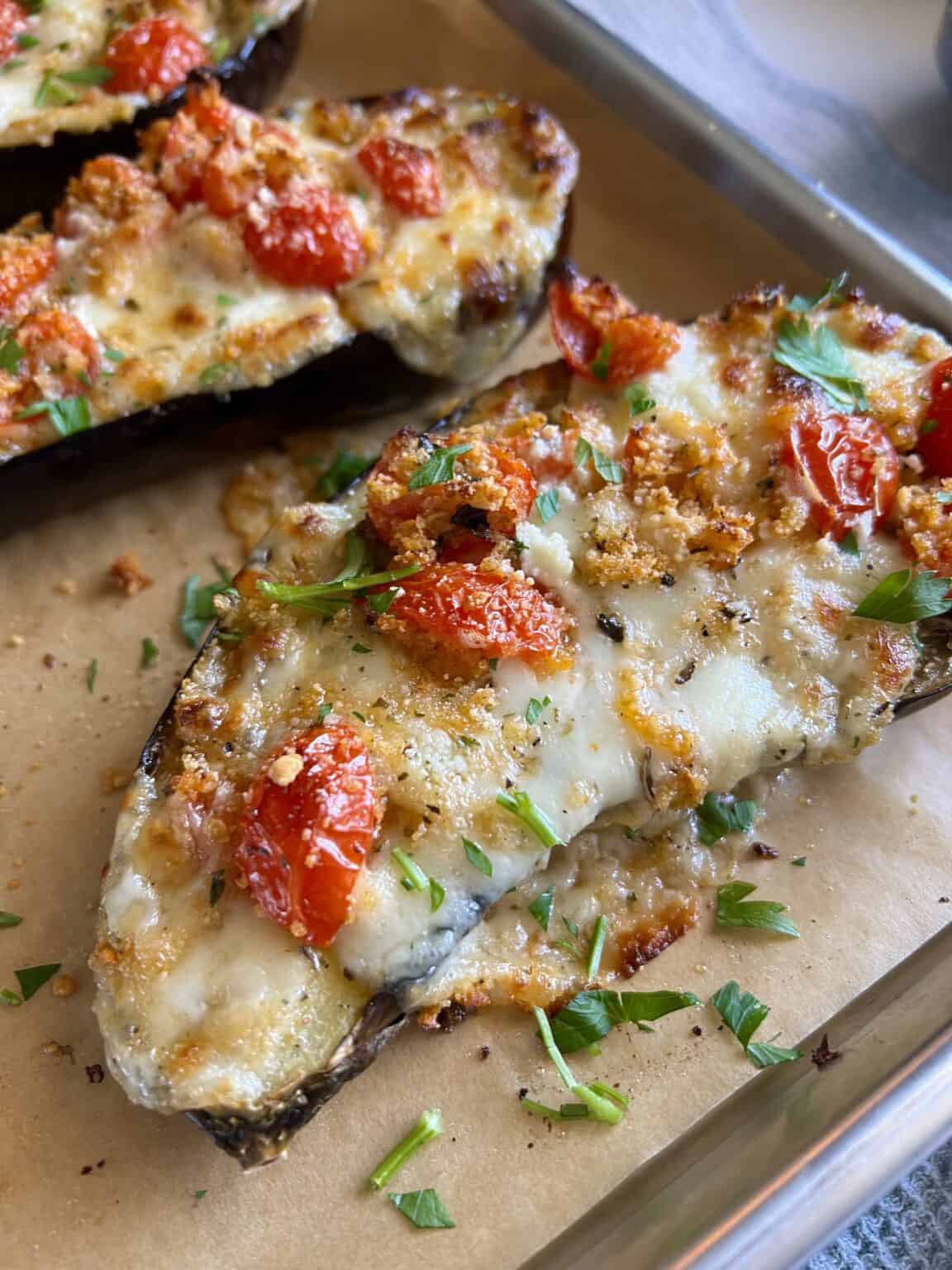 Low Carb Eggplant Bruschetta Hungry Happens