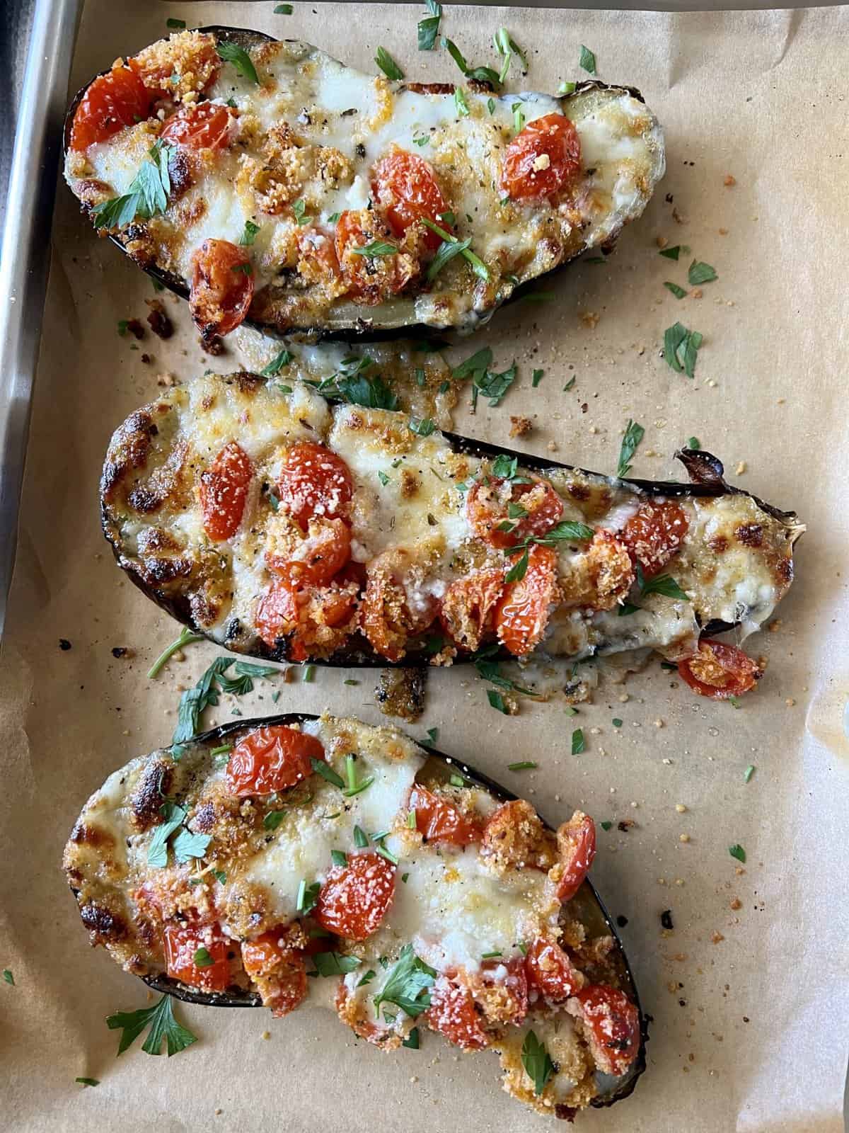 Low Carb Eggplant Bruschetta - Hungry Happens