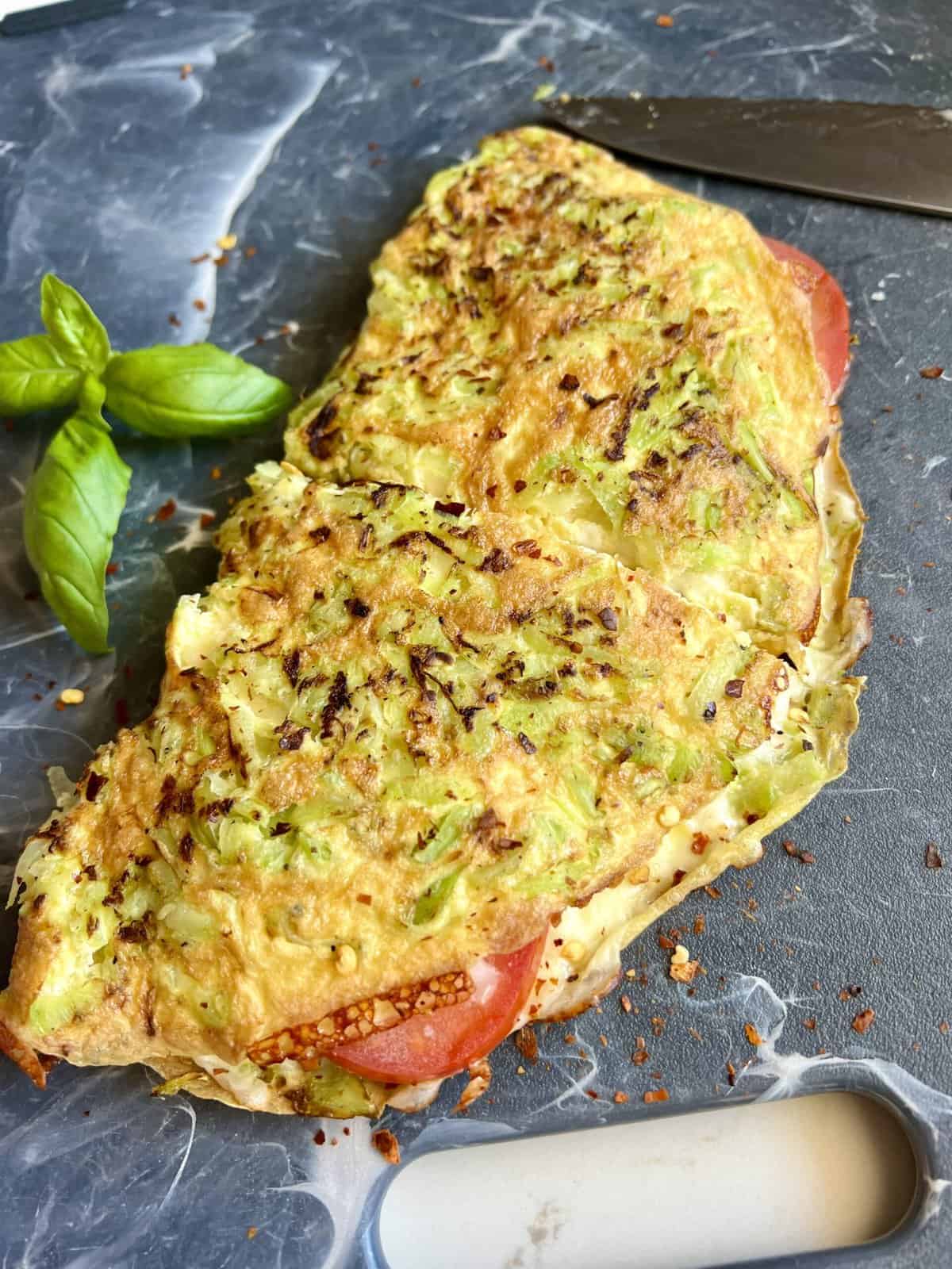 Cheesy Broccoli Stalk Omelette-image