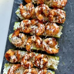shrimp cucumber sushi boats