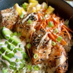 everything bagel salmon bowls