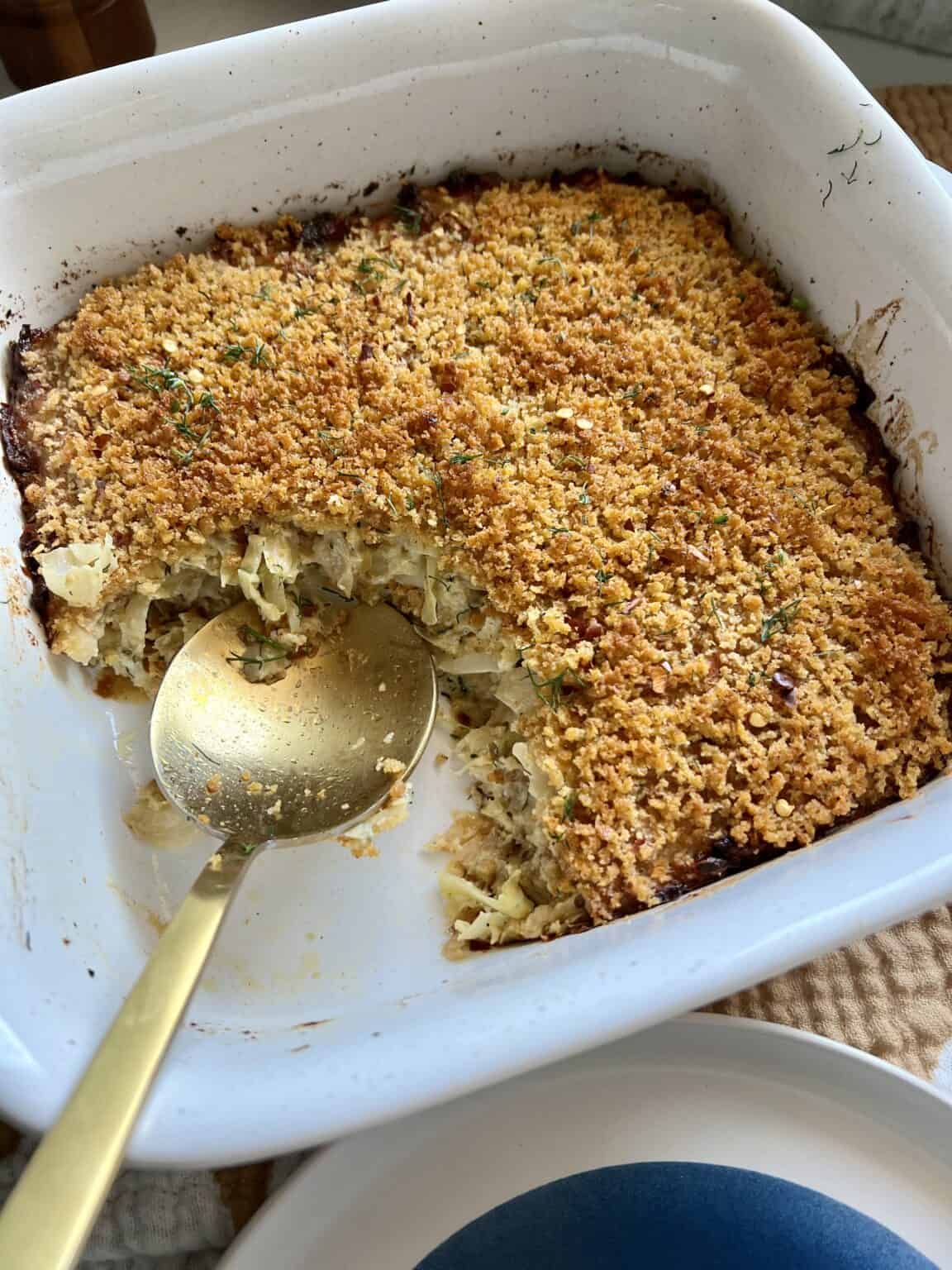 Crunchy Cheesy Cabbage Bake - Hungry Happens