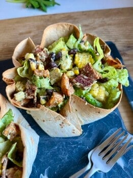 harvest salad crispy tortilla bowls