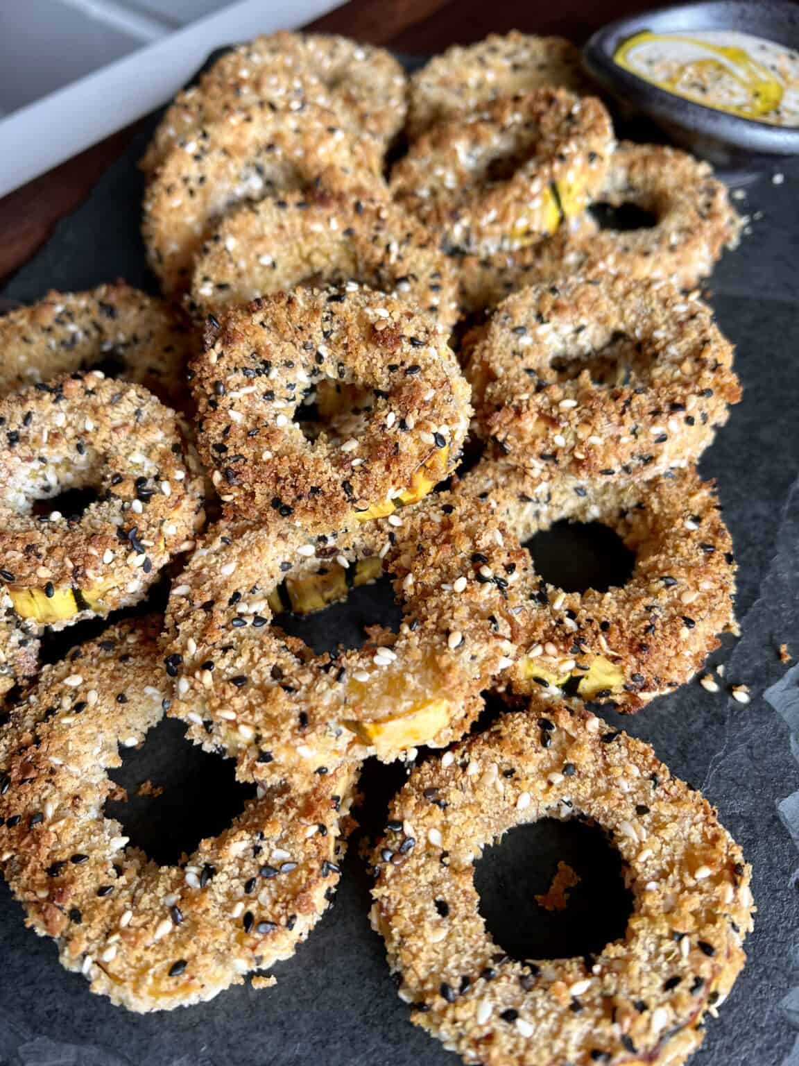 Crunchy Delicata Squash Rings - Hungry Happens