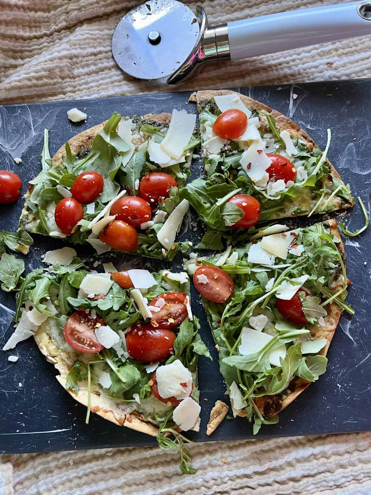 Air Fryer Tortilla Pizza Salad Hungry Happens