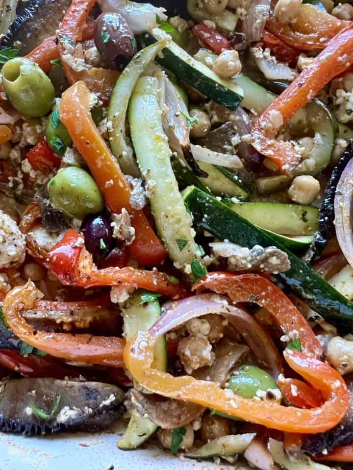 roasted feta veggies