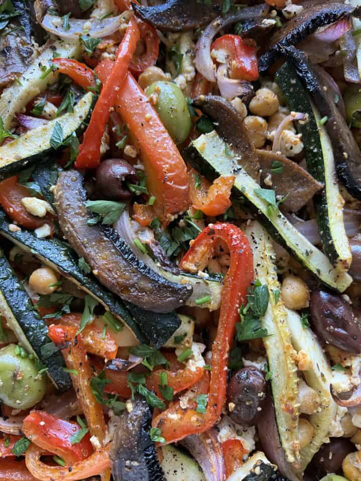 roasted feta veggies