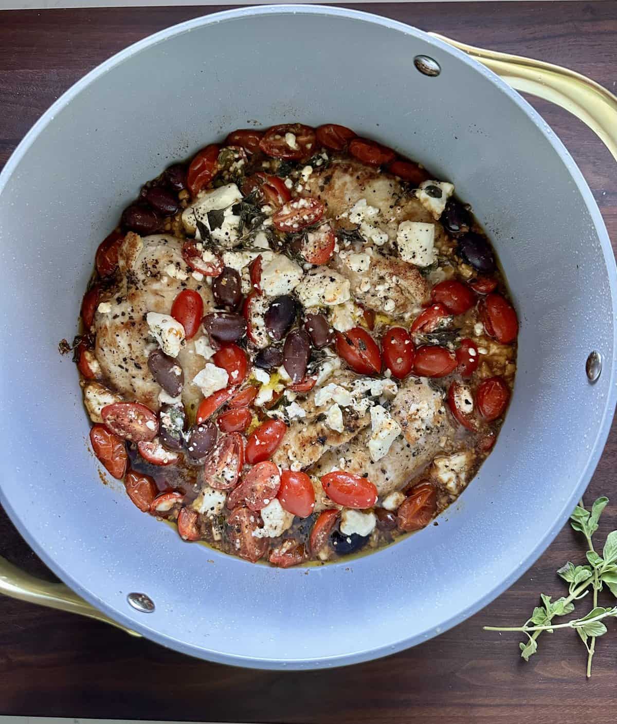 One Pot Balsamic Greek Chicken 'Salad' - Hungry Happens