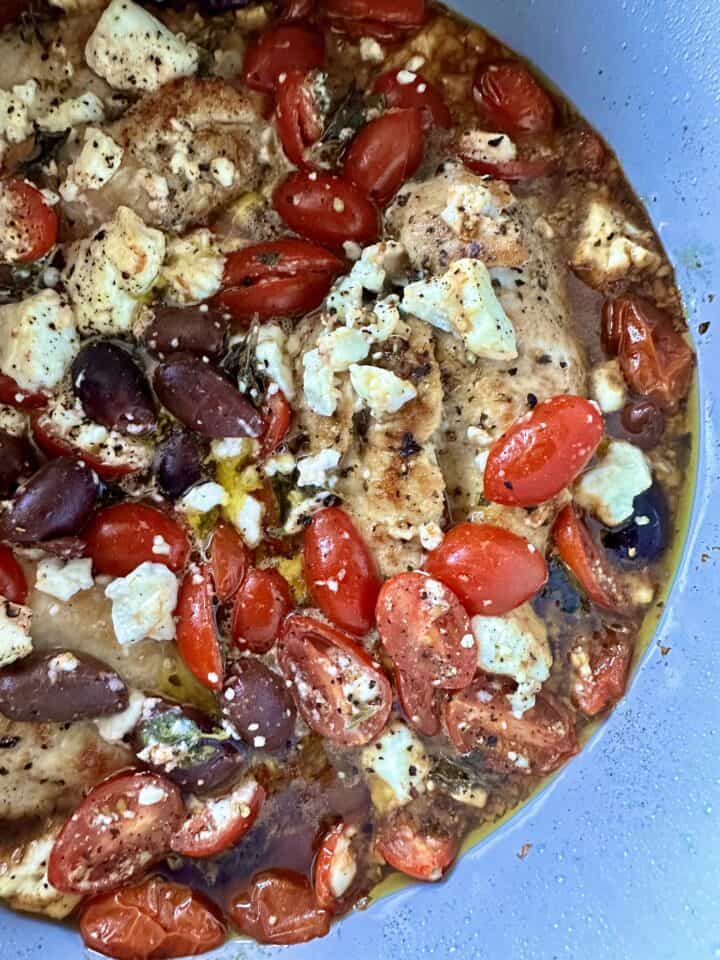 one pot balsamic greek chicken salad