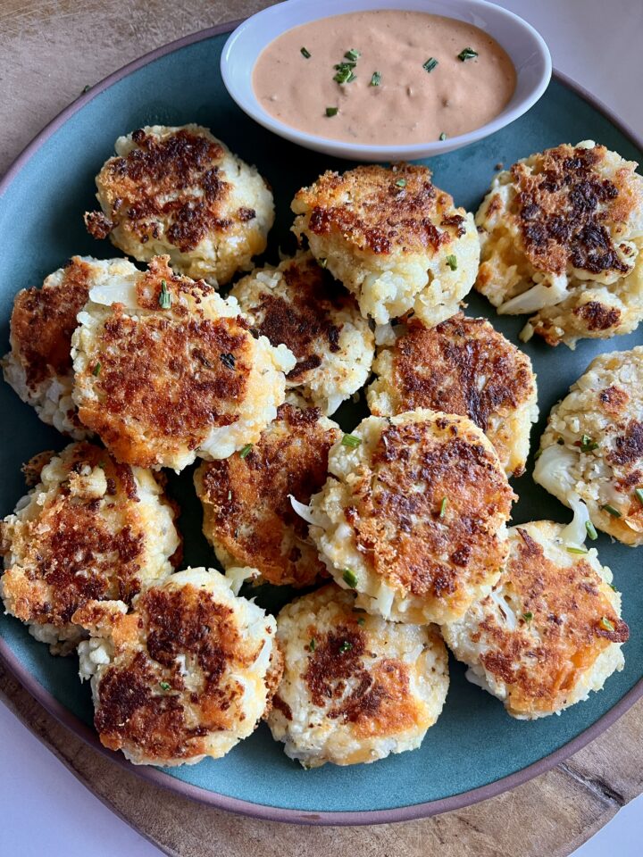 cheesy cauliflower nuggets
