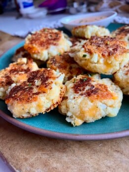 cheesy cauliflower nuggets