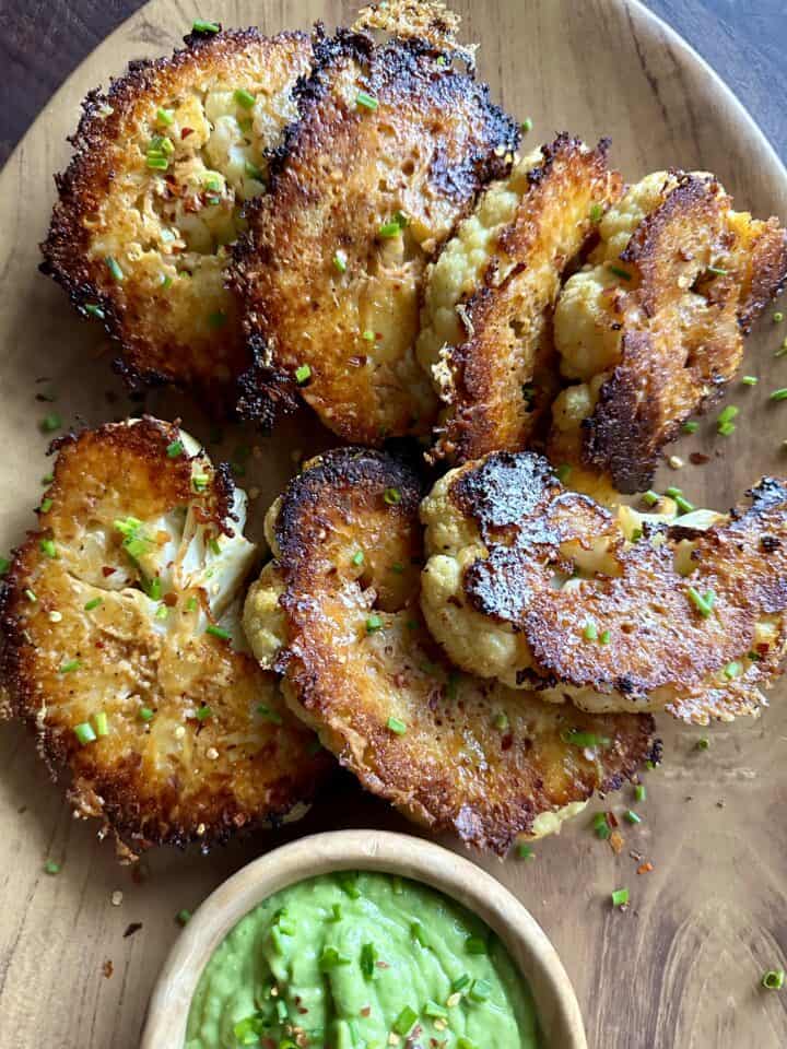 crispy parm cauliflower steaks