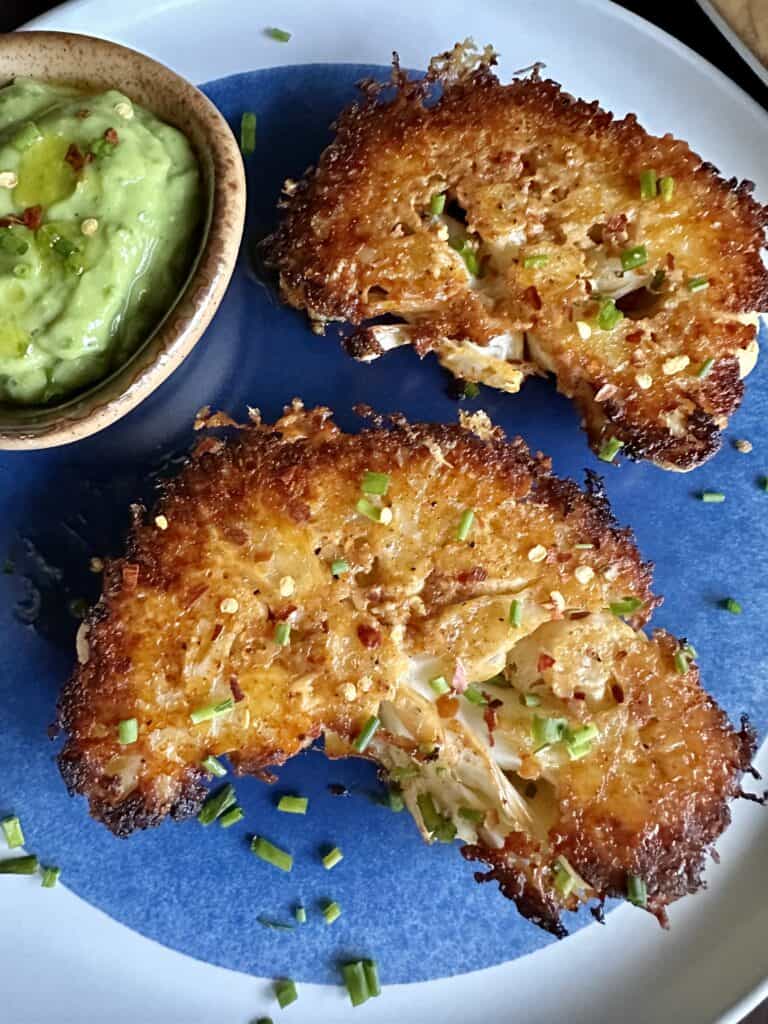 Crispy Parmesan Cauliflower Steaks - Hungry Happens