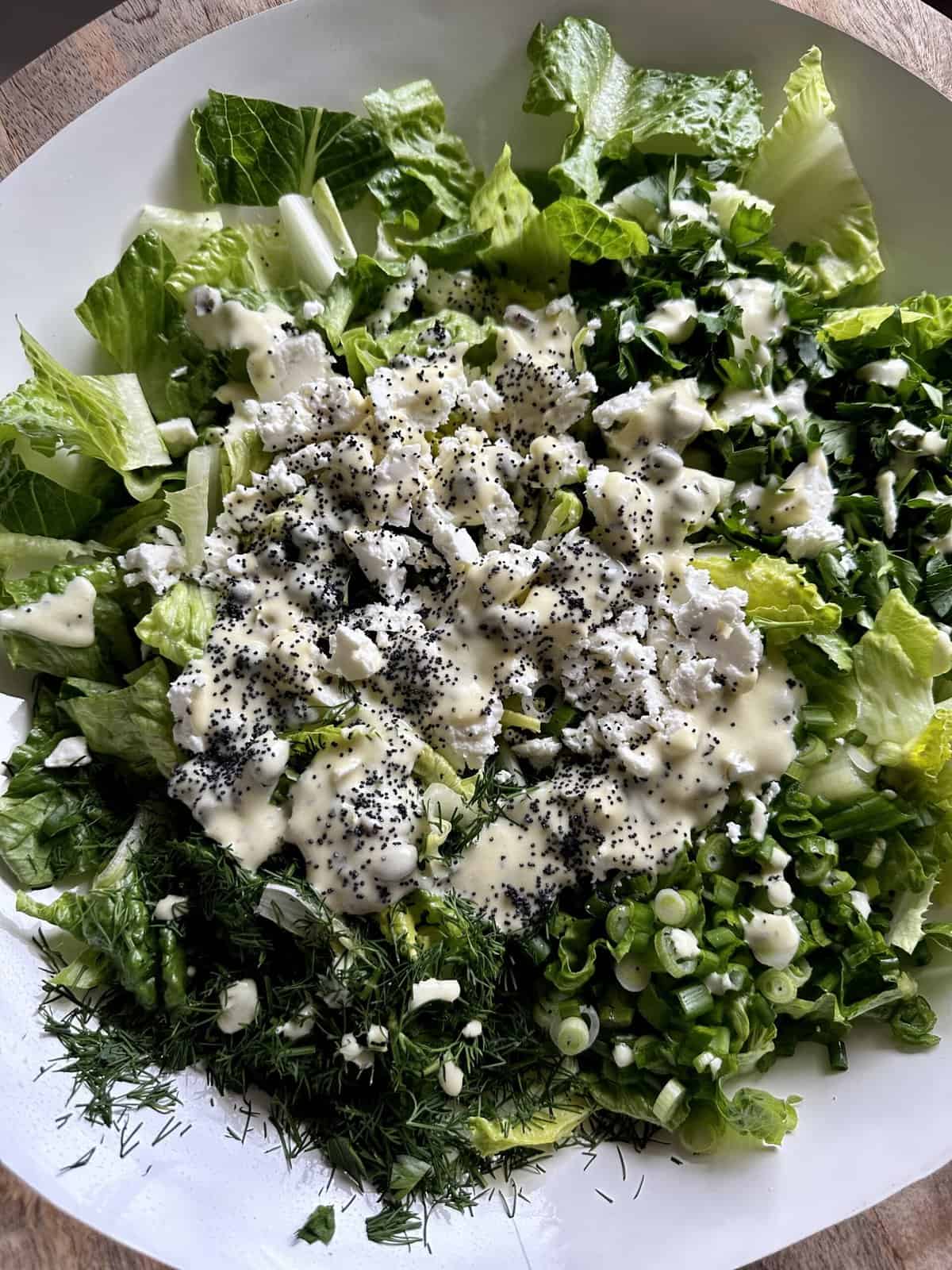 Creamy Prasini Salata (Greek Green Salad) Hungry Happens