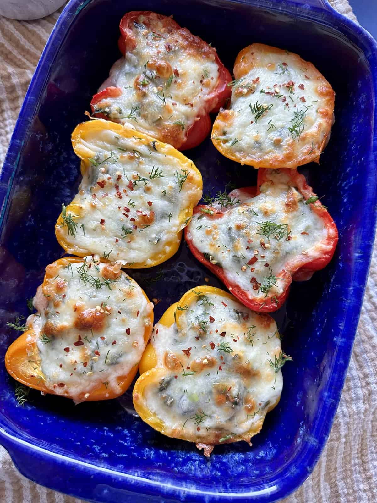 Cheesy Spanakopita Stuffed Peppers (Low Carb)-image