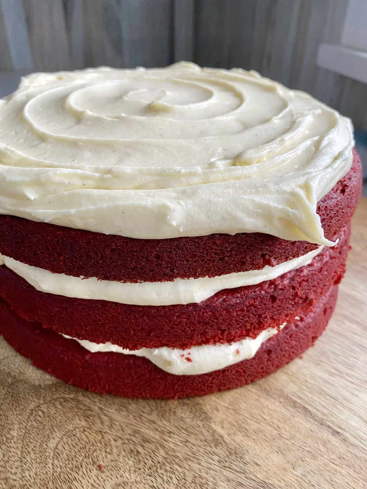 Red Velvet Cake With The Best Cream Cheese Frosting Hungry Happens