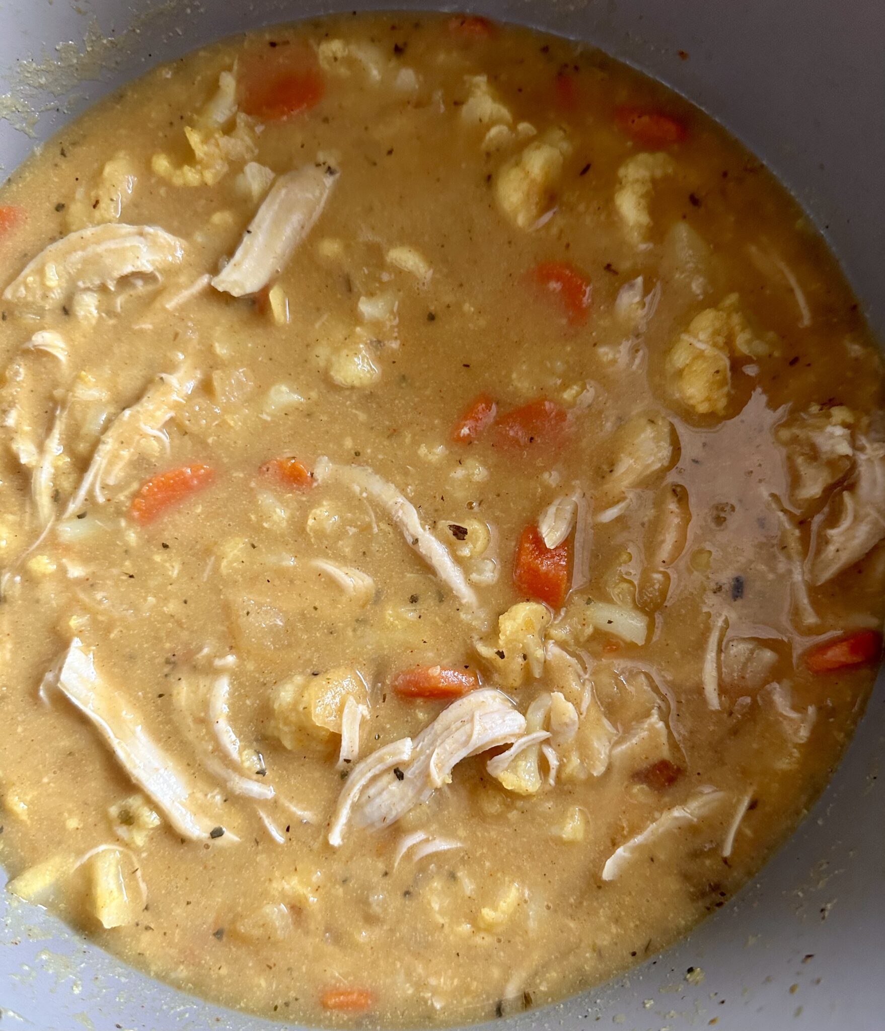 Anti Inflammatory Cauliflower Chicken Soup - Hungry Happens