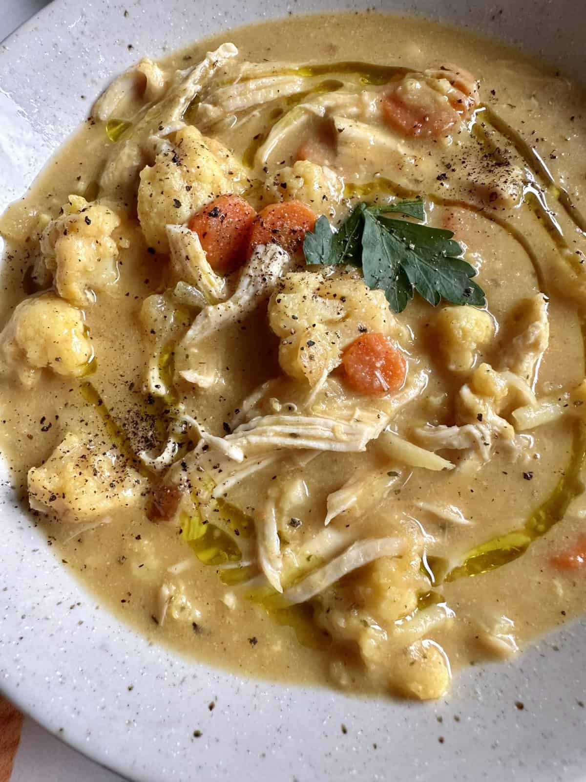 Anti Inflammatory Cauliflower Chicken Soup Hungry Happens