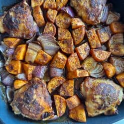 one pan honey chicken sweet potatoes