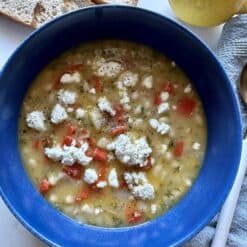 Greek lemon bean soup