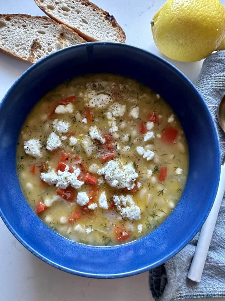 Greek lemon bean soup