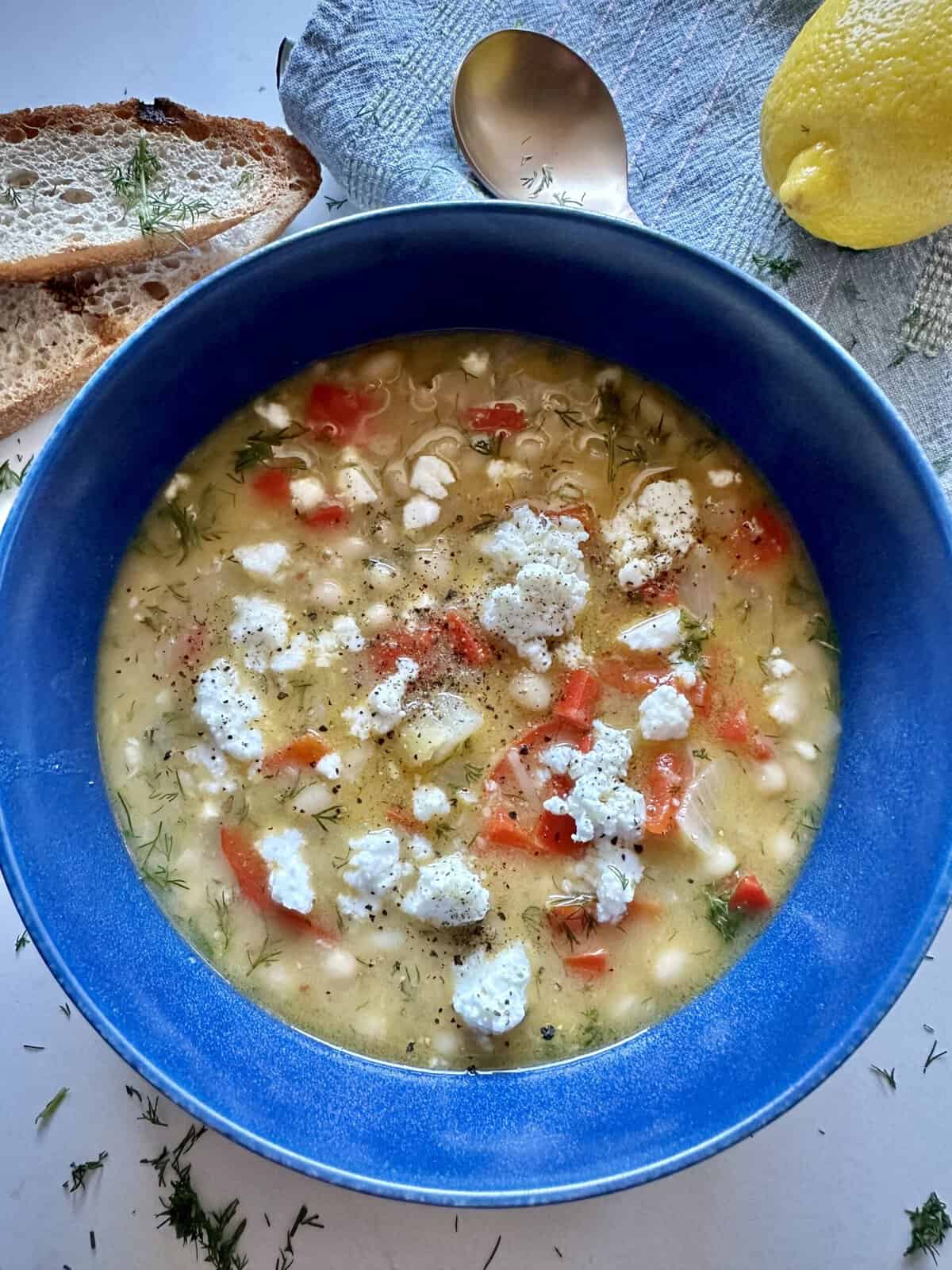 Easy Greek Lemon Bean Soup Hungry Happens