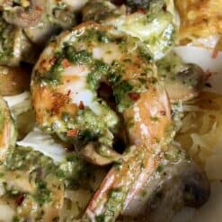 spicy pesto shrimp