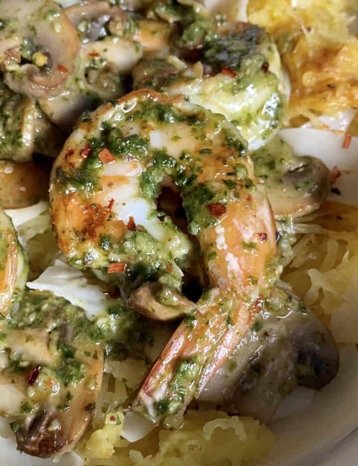 spicy pesto shrimp