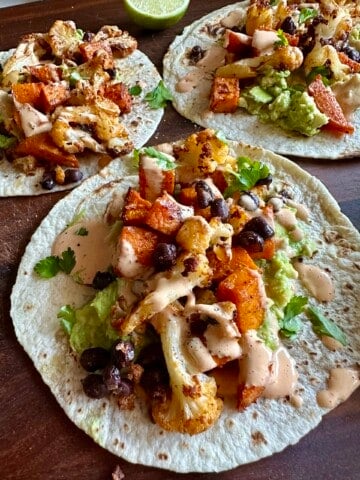 roasted veggie tacos